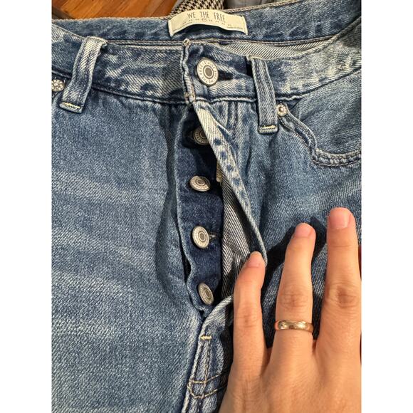 Free People We the Free Demin Midi Skirt in Cloudless Blue Split Front size 27 - Picture 3 of 7